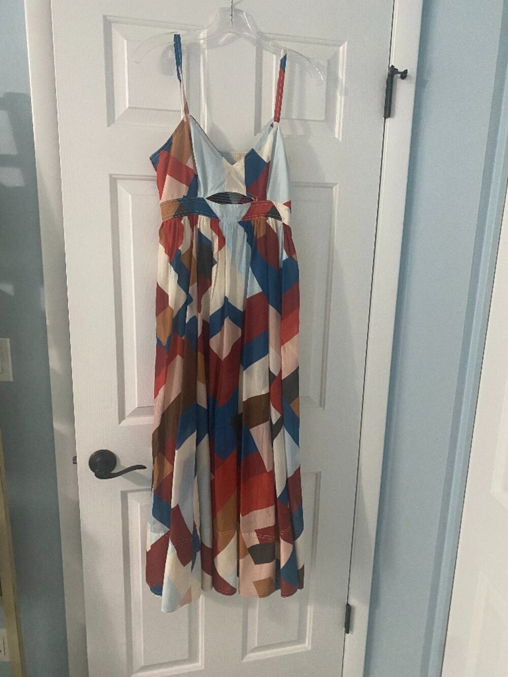 Banana Republic Geometric Print Strappy Summer Dress With Front & Back Cutouts